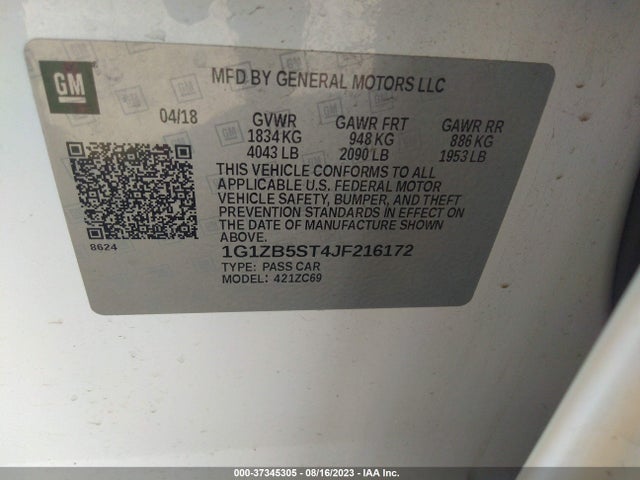 Chevrolet MALIBU LS 2018 1G1ZB5ST4JF216172 Image 9