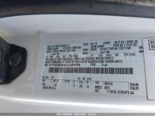 1FTNE2EW4EDA84369 Ford Econoline Cargo Van Commercial/recreational