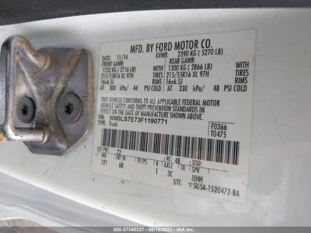 NM0LS7E73F1190771 Ford Transit Connect Xl