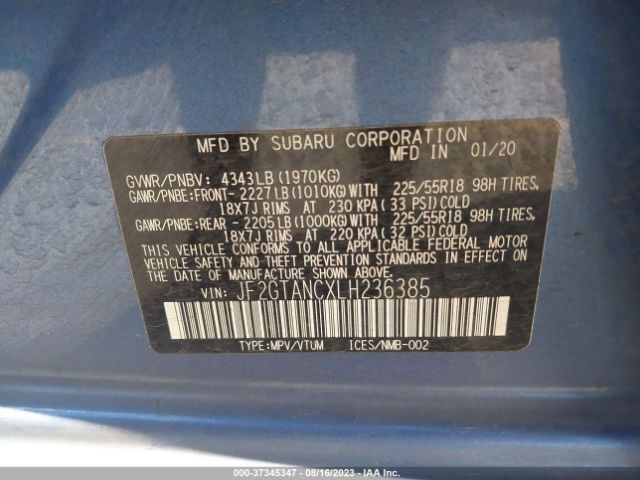 JF2GTANCXLH236385 Subaru Crosstrek Limited