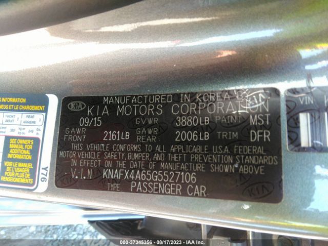 KNAFX4A65G5527106 KIA FORTE LX