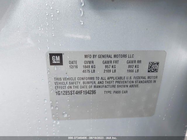 Chevrolet MALIBU LT 2017 1G1ZE5ST4HF194286 Image 9