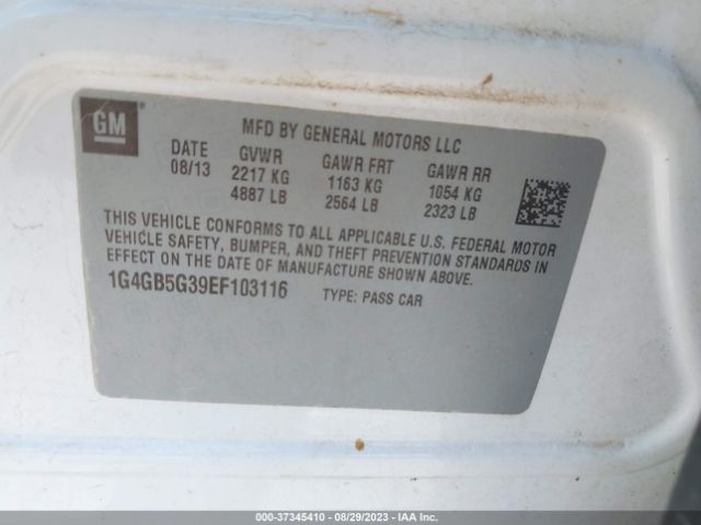 1G4GB5G39EF103116 Buick Lacrosse Leather
