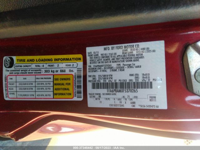 1FA6P8AMXF5370265 Ford Mustang V6
