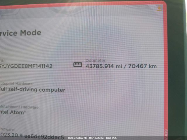 5YJYGDEE8MF141142 Tesla Model Y Long Range