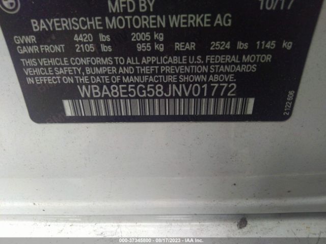 WBA8E5G58JNV01772 BMW 3 Series 320i Xdrive