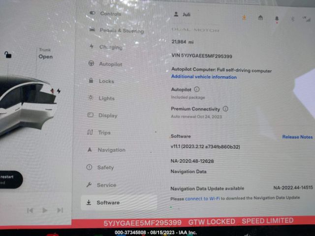 5YJYGAEE5MF295399 Tesla Model Y Long Range