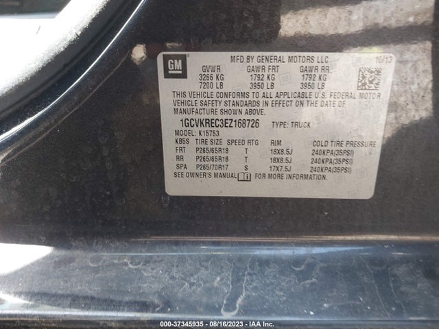 Chevrolet Silverado 1500 Lt 2014 1GCVKREC3EZ168726 Image 9