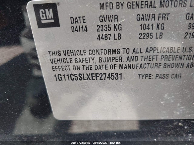 Chevrolet MALIBU LT 2014 1G11C5SLXEF274531 Image 9