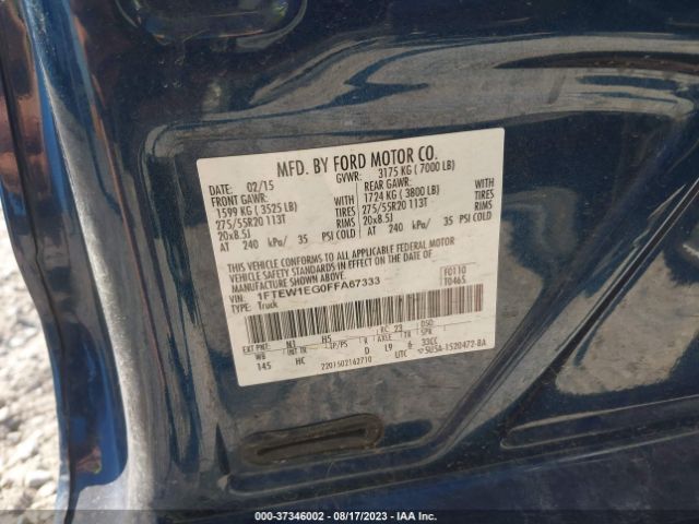 1FTEW1EG0FFA67333 Ford F-150 Xlt/xl/lariat/platinum