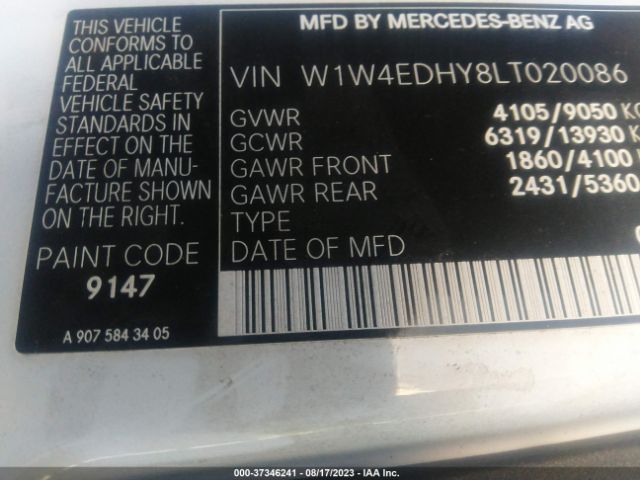 W1W4EDHY8LT020086 Mercedes-Benz SPRINTER CARGO VAN