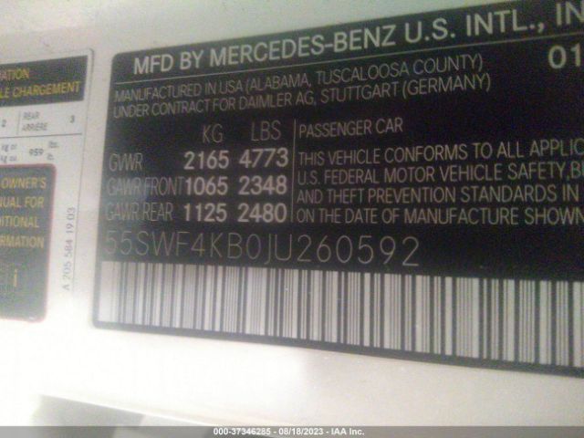 55SWF4KB0JU260592 Mercedes-Benz C-class C 300
