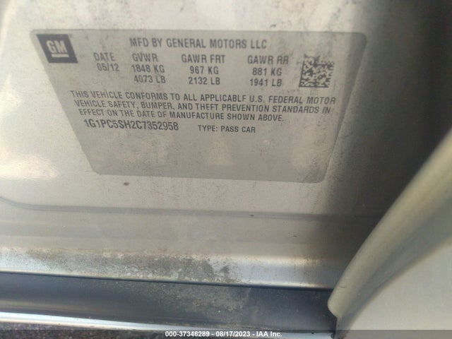 2012 CHEVROLET CRUZE 1G1PC5SH2C7352958 Photo 8