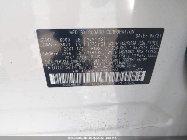 4S4WMAPD1M3472043 Subaru Ascent Limited