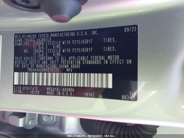 Toyota Corolla Cross L 2022 7MUAAAAG6NV028320 Image 9