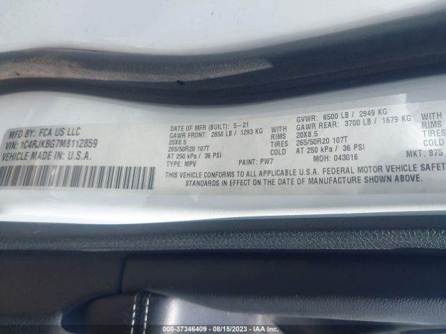 1C4RJKBG7M8112859 Jeep Grand Cherokee L Limited