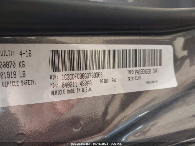 1C3CDFCB8GD739366 Dodge Dart Limited