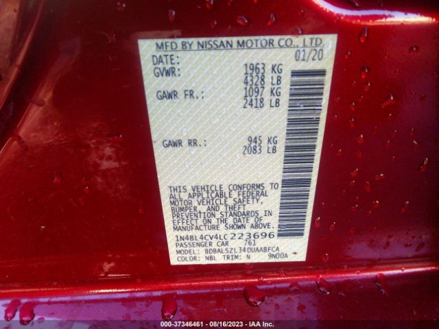 1N4BL4CV4LC223696 Nissan Altima 2.5 Sr