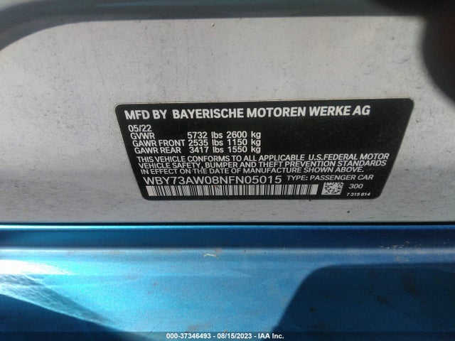 2022 BMW i4, VIN: WBY73AW08NFN05015