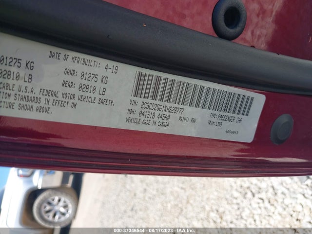 Dodge Challenger Sxt 2019 2C3CDZGG1KH629777 Image 15