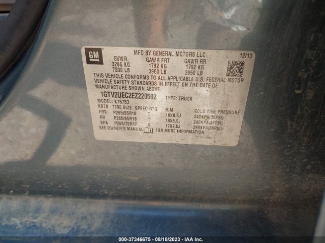 1GTV2UEC2EZ220592 GMC Sierra 1500 Sle