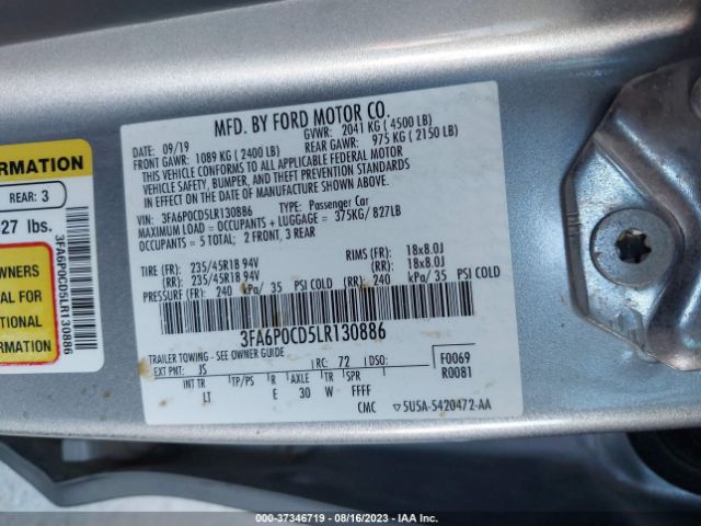 3FA6P0CD5LR130886 Ford FUSION SEL