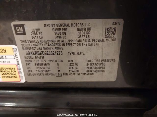 5GAKRBKD9EJ321273 Buick Enclave Leather