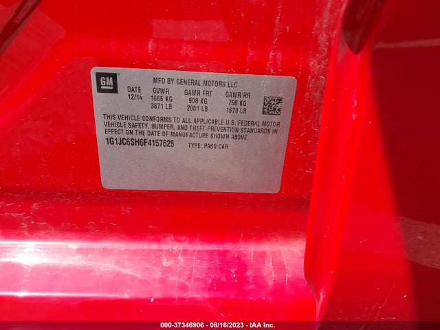 Chevrolet SONIC LT 2015 1G1JC6SH6F4157625 Image 9