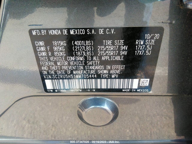 Honda HR-V EX 2021 3CZRU5H51MM705444 Image 9