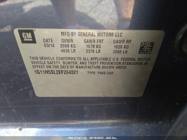 Chevrolet MALIBU LTZ 2014 1G11H5SL2EF264321 Image 9