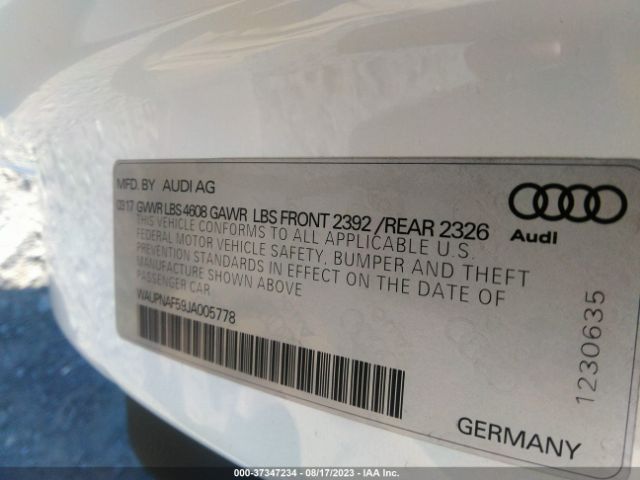 WAUPNAF59JA005778 Audi A5 Coupe Premium Plus