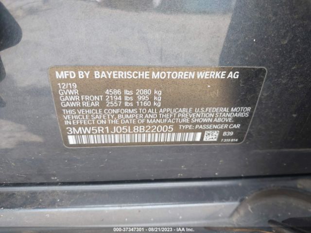 3MW5R1J05L8B22005 BMW 3 Series 330i