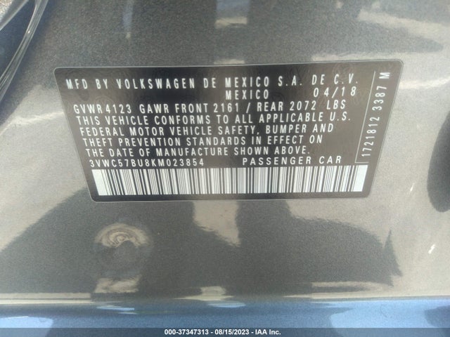 3VWC57BU8KM023854 Volkswagen Jetta S/se/r-line