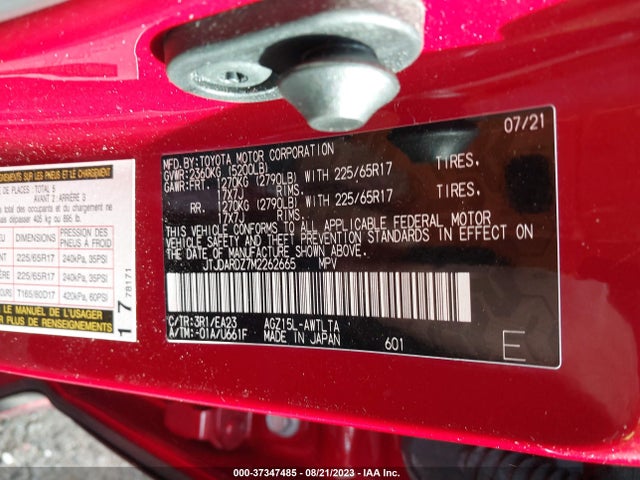 2021 Lexus NX, VIN: JTJDARDZ7M2262665