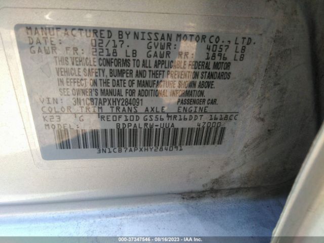 3N1CB7APXHY284091 Nissan Sentra Sr Turbo