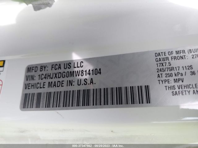 1C4HJXDG0MW814104 Jeep Wrangler Unlimited Sport S