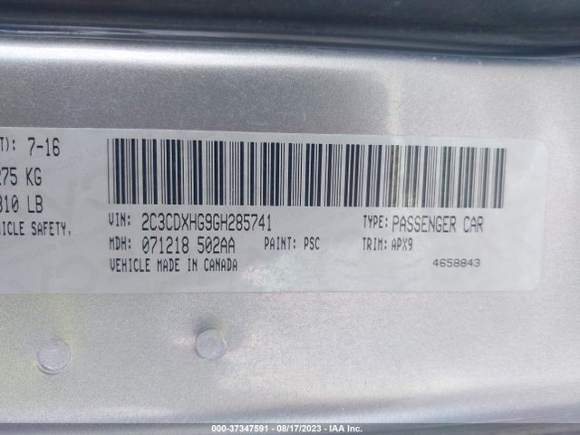 Dodge Charger Sxt 2016 2C3CDXHG9GH285741 Image 9