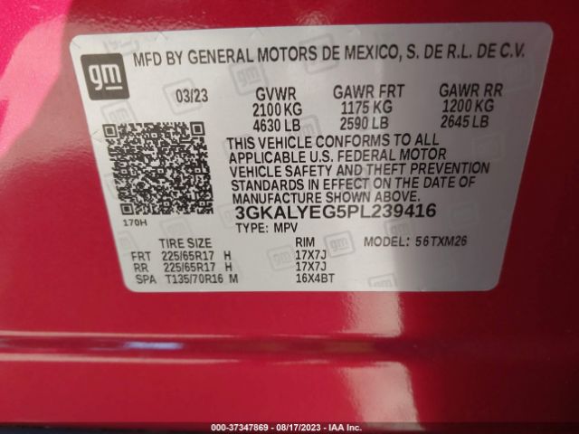 3GKALYEG5PL239416 GMC Terrain At4