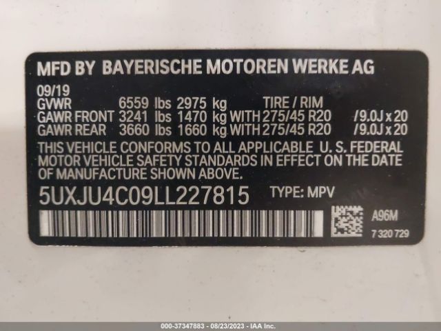 5UXJU4C09LL227815 BMW X5 M50i