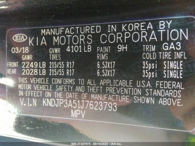 KNDJP3A51J7623793 KIA SOUL +
