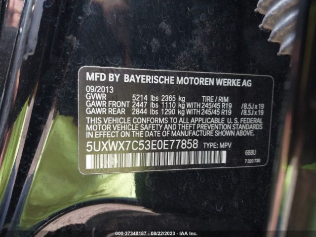 5UXWX7C53E0E77858 BMW X3 Xdrive35i