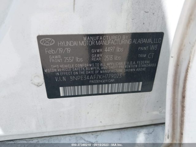 5NPE34AF7KH779023 Hyundai SONATA SEL