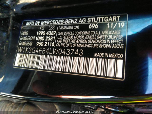 W1K3G4EB4LW043743 Mercedes-Benz A-class A 220