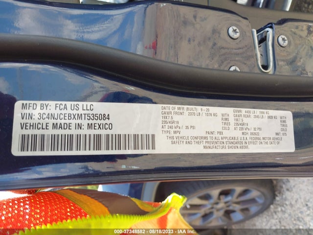 3C4NJCEBXMT535084 Jeep Compass 80th Anniversary Fwd