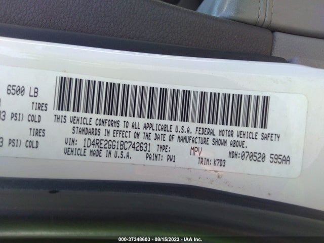 2011 DODGE DURANGO EXPRESS VIN: 1D4RE2GG1BC742631