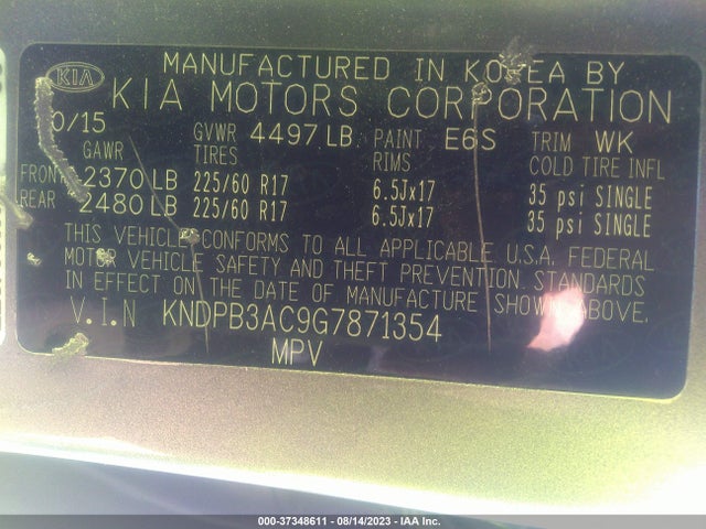 KIA Sportage Lx 2016 KNDPB3AC9G7871354 Image 10