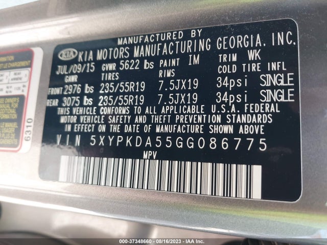 KIA Sorento Sxl 2016 5XYPKDA55GG086775 Image 15
