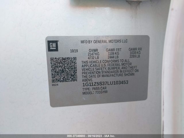 1G11Z5S37LU103453 Chevrolet Impala Fwd Lt