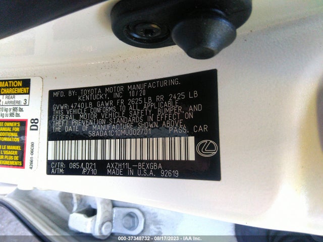 58ADA1C10MU002701 Lexus Es Es 300h