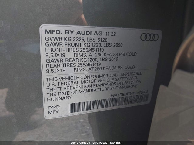 WA1EEDF34P1063083 Audi Q3 S Line Premium Plus